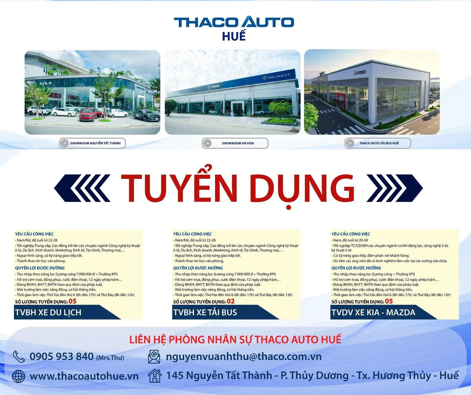 THACO AUTO Huế tuyển dụng