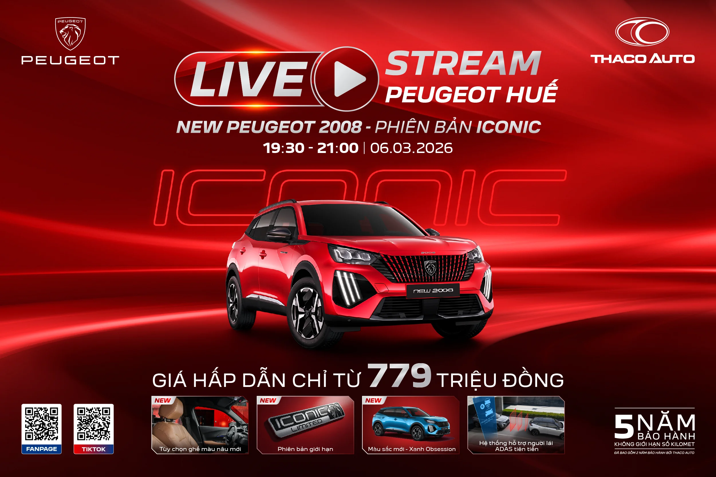 THACO AUTO Huế Livestream giới thiệu New Peugeot 2008 Iconic – SUV đô thị châu Âu hiện đại