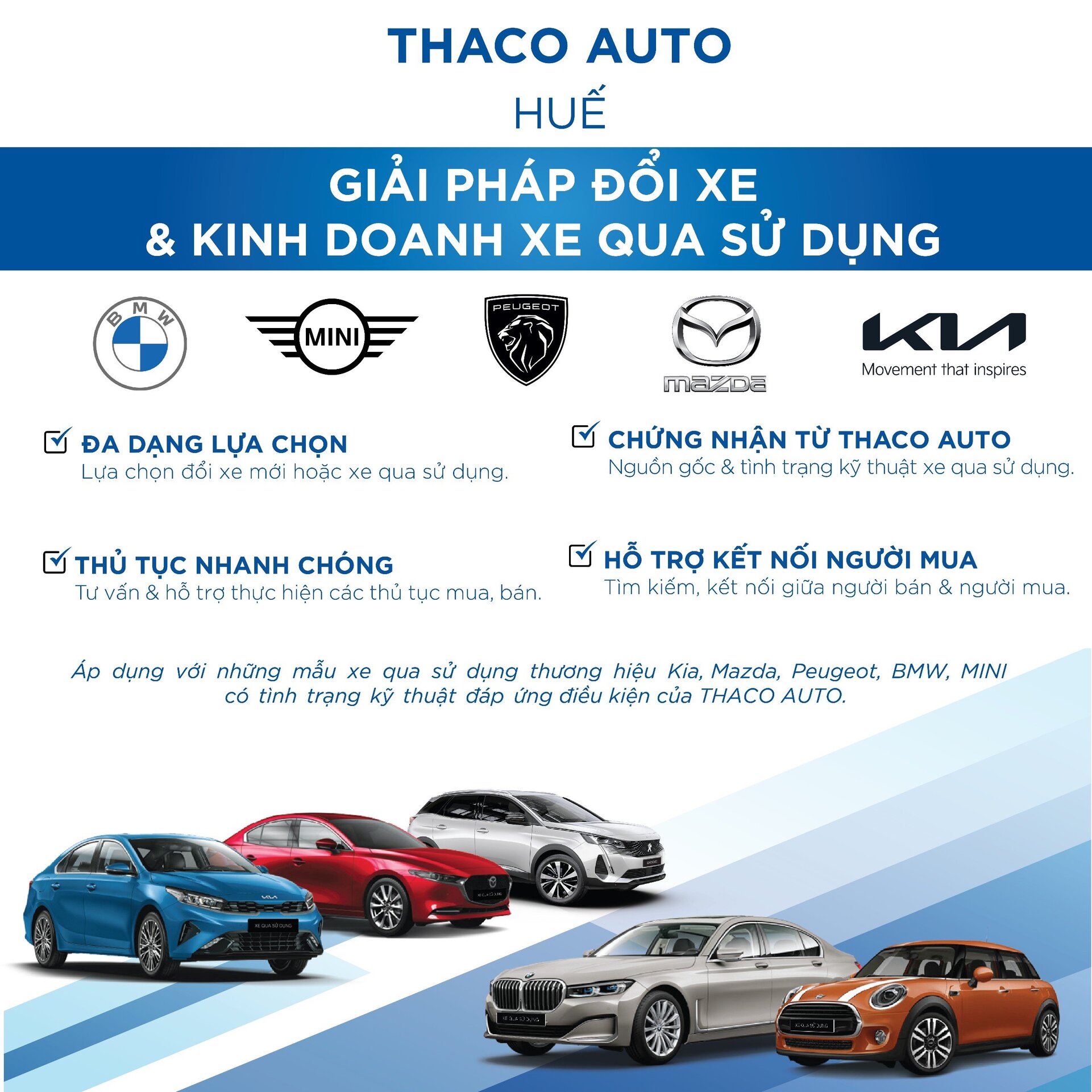 GIẢI PHÁP ĐỔI XE & KINH DOANH XE QUA SỬ DỤNG CÙNG THACO AUTO HUẾ