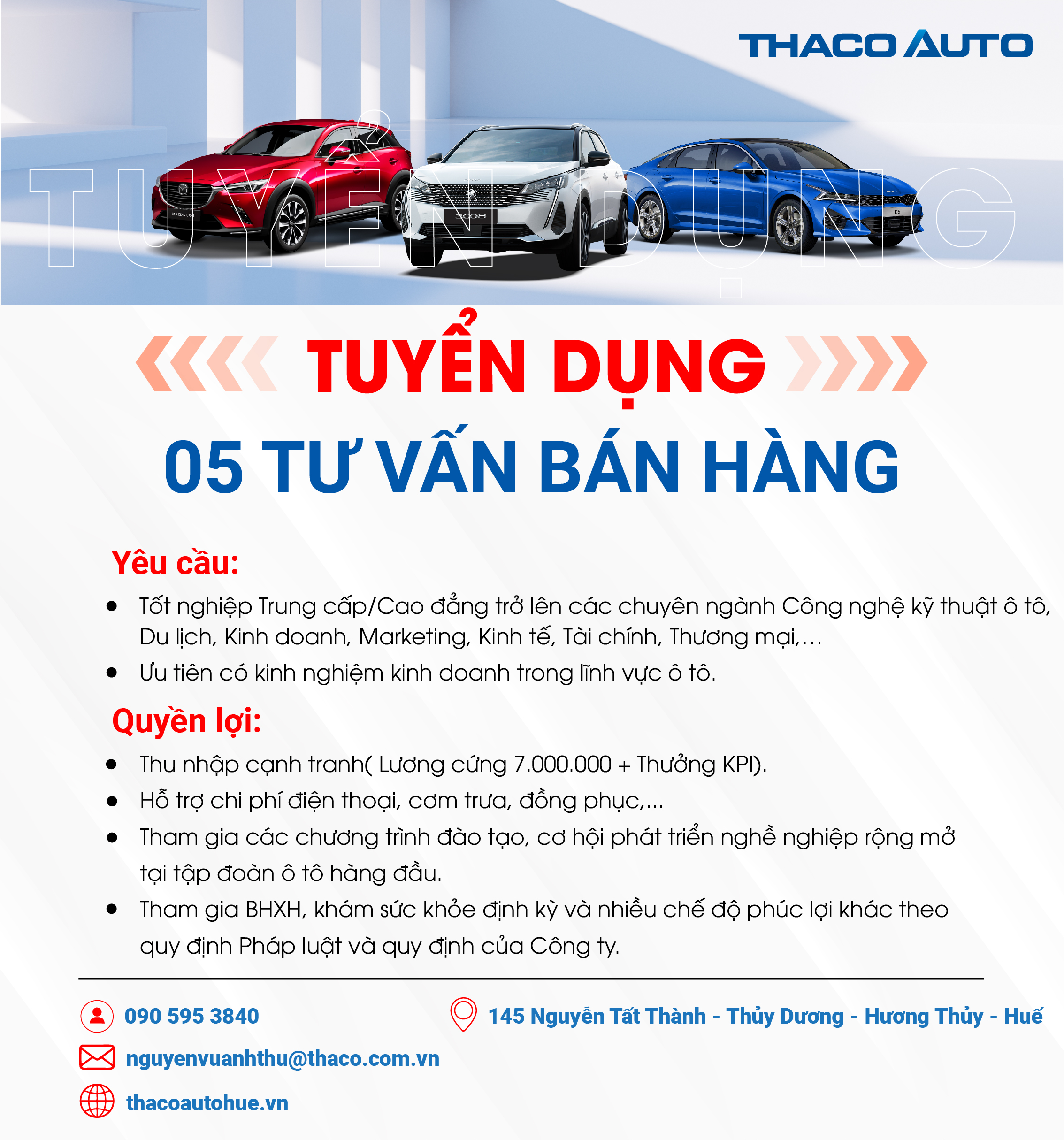 THACO AUTO HUẾ TUYỂN DỤNG